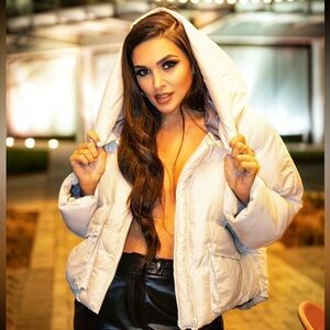 Ivory cream puffer jacket